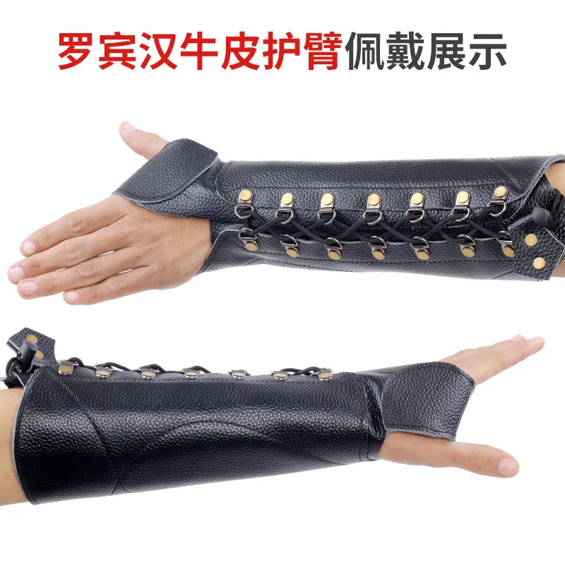 Hunting Archery Arm Guard Bow Protective Gear Unisex Leather Protector Bracer Glove Adjustable | Спорт и развлечения
