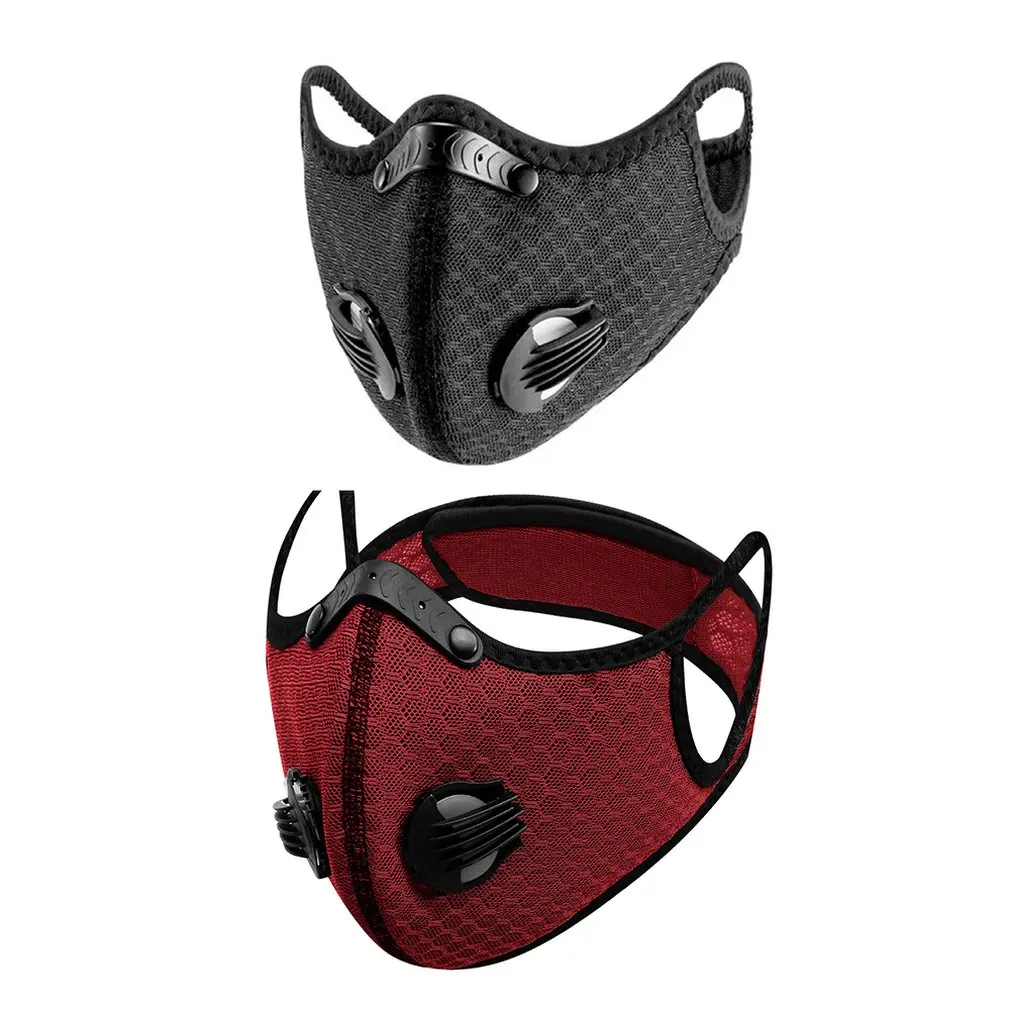 

Cycling Mask Activated Carbon Filter Mask Protective Riding Mask With Double Breathing Valve Outdoor Sports Mask