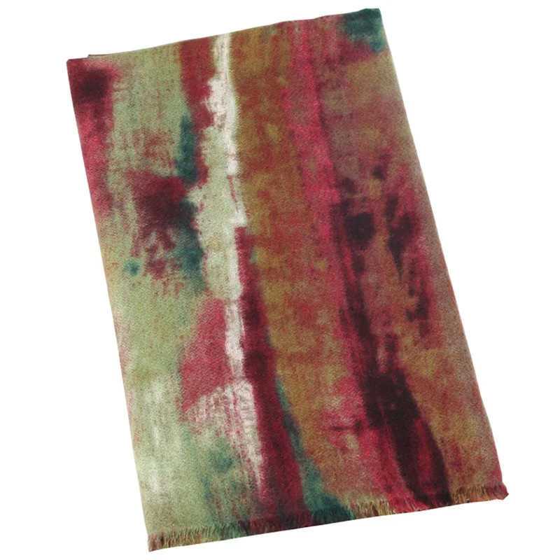 

2021 Women Keep Warm Cotton Linen Scarf Lady Soft Wrap Watercolor Graffiti Print Shawls Female Elegant Hijab 180x90cm