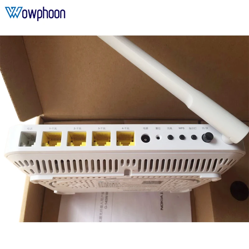5 шт. новинка 100% фонарик GPON ONU ONE 4GE + 1TEL 2USB WIFI 2 4G и Φ оптоволоконный модем английская
