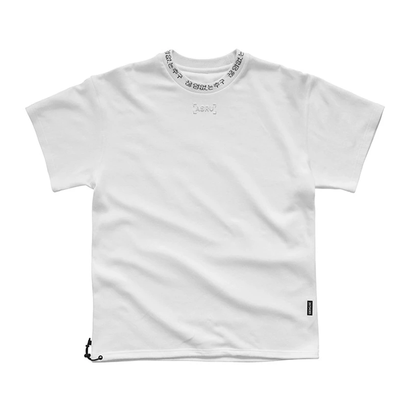 Футболка мужская для фитнеса с Вышивкой Букв хлопковая рубашка круглым вырезом