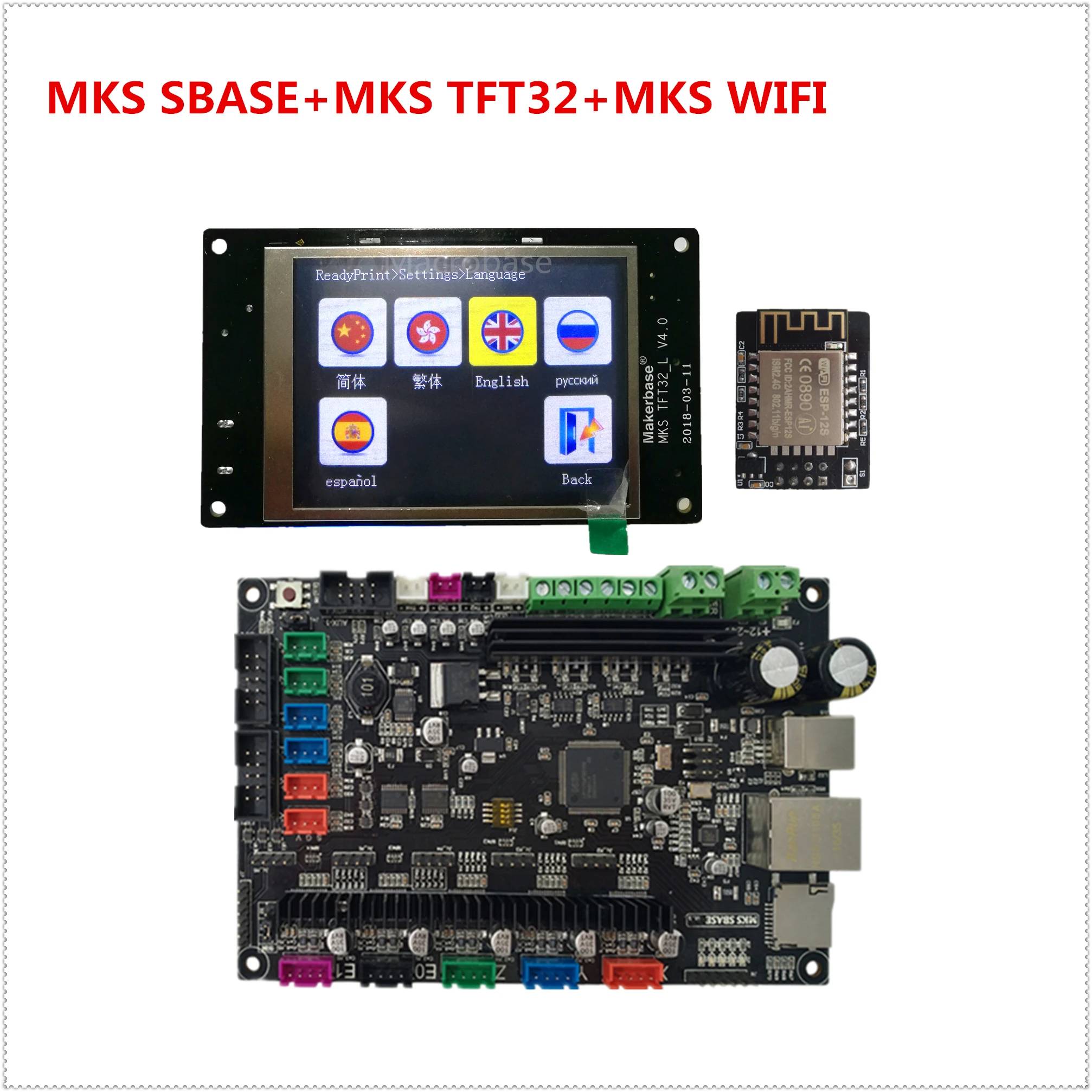 MKS SBASE V1.3 + TFT32 V4.0 дисплей TFT WIFI 3D принтер электронные аксессуары все в одном smoothieboard