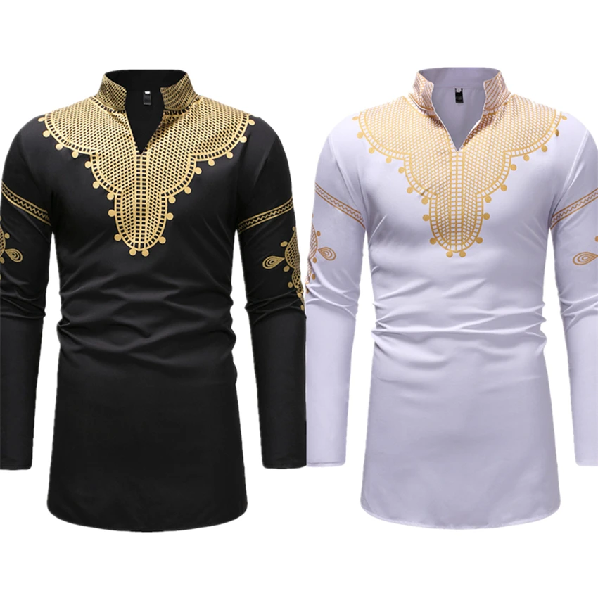 Новинка 2021 модная африканская одежда для мужчин рубашка с принтом богатых базин