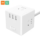Оригинальный переносной магический куб Xiaomi Mijia Mini с 3 USB-портами, 5 В, 250 А, зарядное устройство с 6 портами, дорожный адаптер с электрической розеткой, в