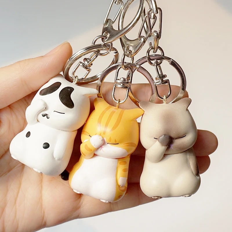 Милый брелок для ключей, женский брелок-органайзер для ключей в виде пухлого котенка, украшение для сумки, модные аксессуары для ключей в виде животных