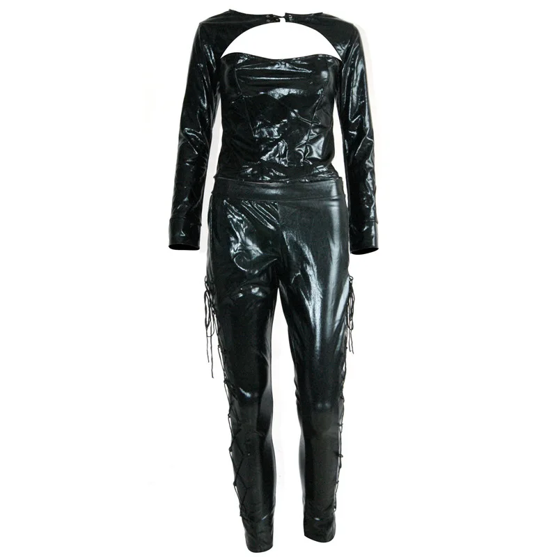 Кожаная обтягивающая Женская одежда с кошачьей девушкой в маске женская для