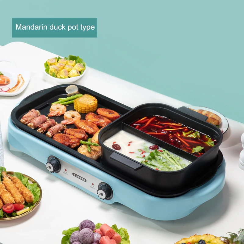 

Korean Electric Grill Household Barbecue Grilled Shabu Multifunction Frying Barbecue Pot Teppanyaki Plate Grilled Fish Stove