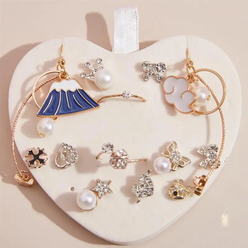 Сердце Форма Портативный шкатулка для хранения Чехол ожерелье серьги бижутерия