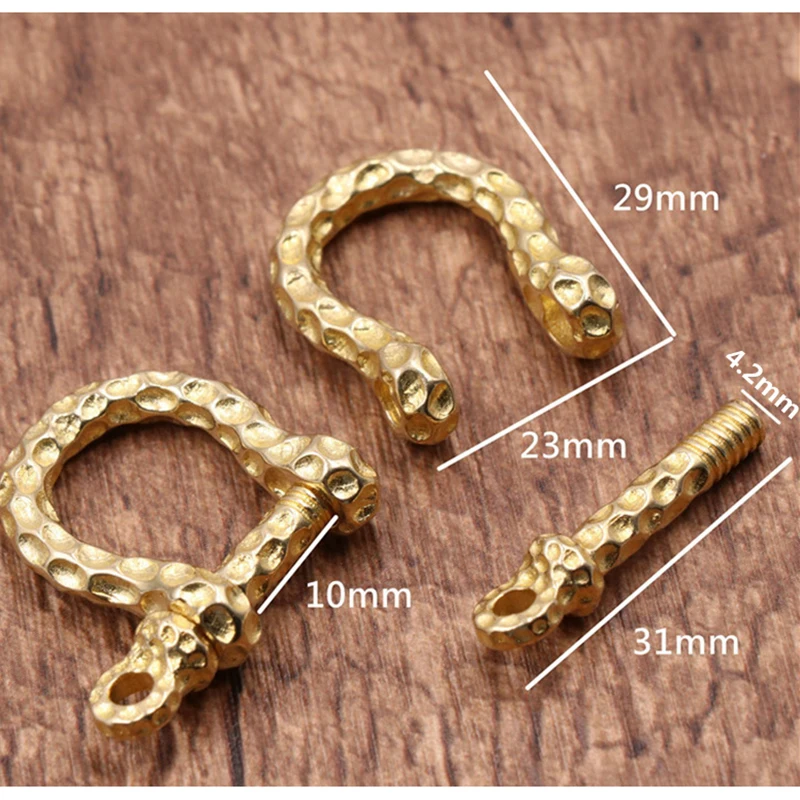 23 мм ширина Твердый латунный роскошный тисненый D зажим для кольца