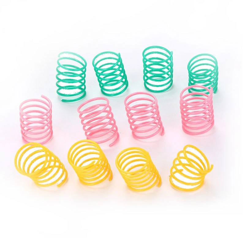 

10pcs Cat Spring Toy Plastic Colorful Coil Spiral Springs Pet Action Wide Durable Interactive Toys Cat Funny Cat Toy Pet Product