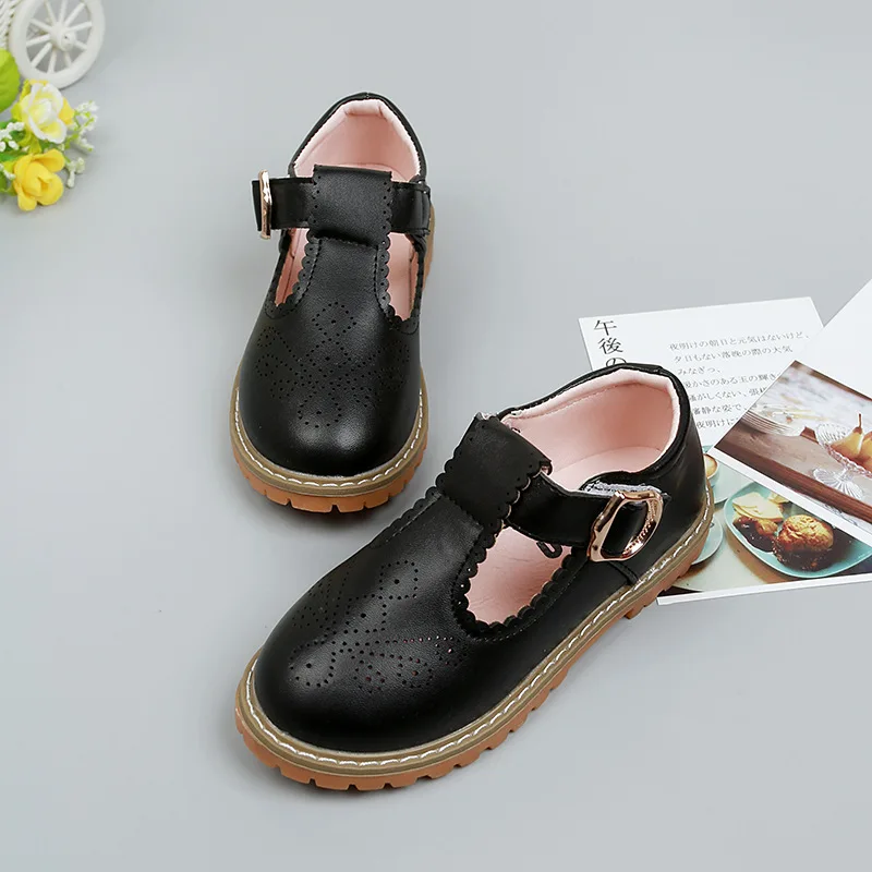 Детские туфли без каблуков из искусственной кожи Школьная обувь для девочек