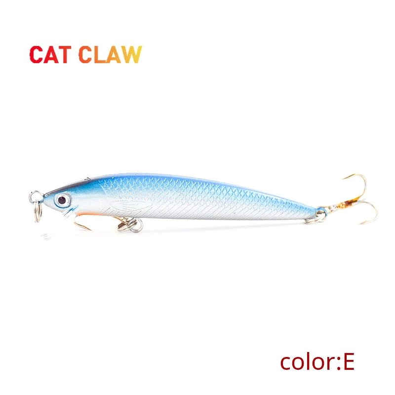 

CatClaw приманка для рыбной ловли, тройные Крючки, тонкий гольян, верхняя вода, плавающая приманка 80 мм для морской рыбалки, искусственная жестк...