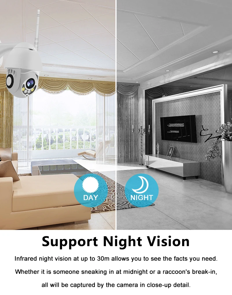 Wifi камера наружная PTZ IP камера 1080p скоростная купольная CCTV Камера Безопасности s wifi Внешняя 2MP IR домашняя камера наблюдения