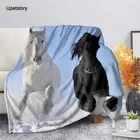 Плед Upetstory с объемным изображением лошади, супермягкий, из шерпы, флиса, для дивана, для путешествий, постельное белье, Детское покрывало