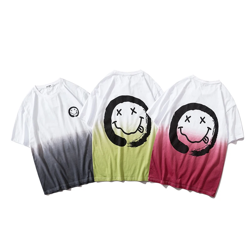 Мужская футболка с градиентным принтом в стиле хип хоп|Мужские футболки| |