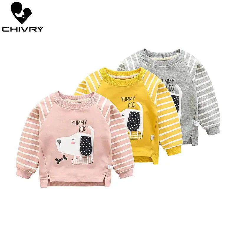 

Детский хлопковый свитшот с круглым вырезом, в полоску