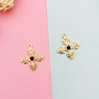 10pcs chic pearl crosses charms gold tone metal jesus cross charms pendants diy bracelet earring for jewelry accessories finding