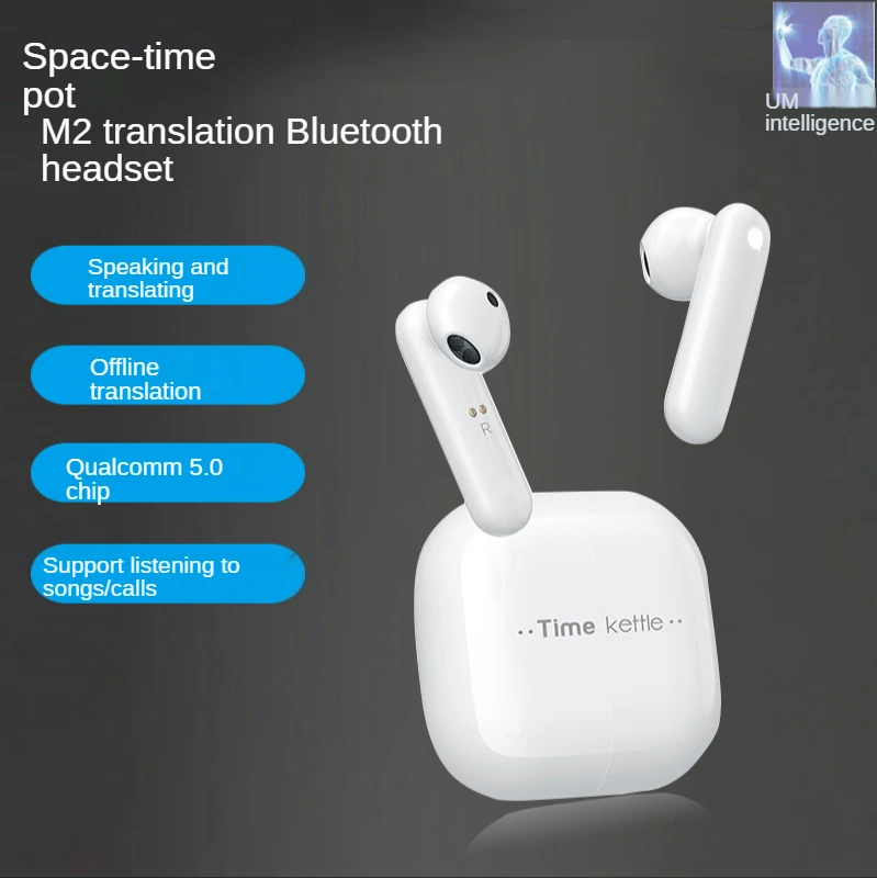 

M2 Bluetooth Simultaneous Translator Headset Business Interpretation Earphone Travel Support 40 Language Translation Earbuds