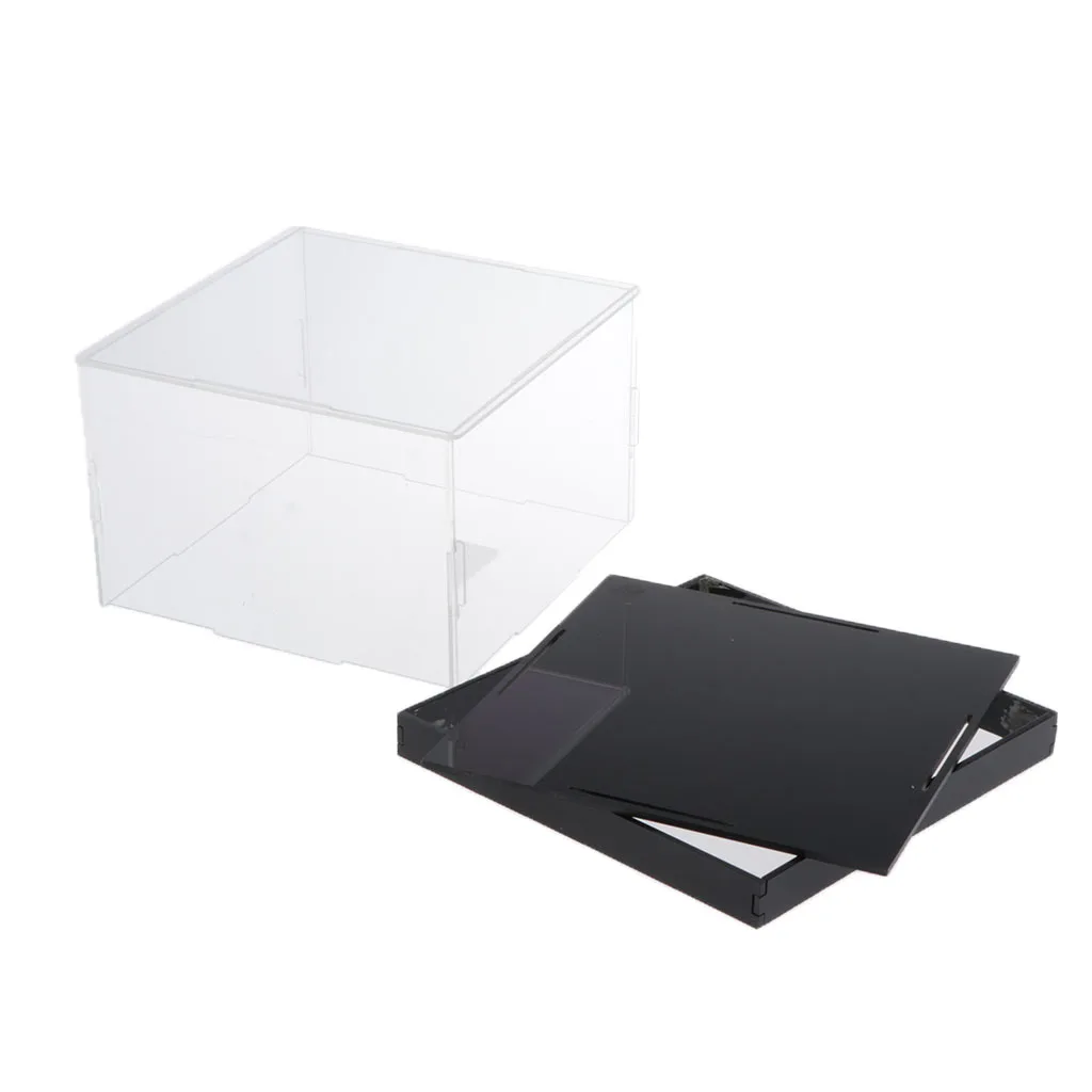 

Clear Acrylic Display Case Assemble Countertop Box Cube Organizer Stand