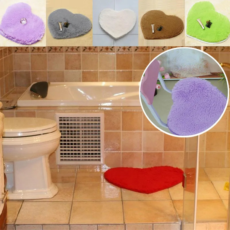 Нескользкие ковры в форме сердца для спальни коврик ванной 40x30 см | Дом и сад
