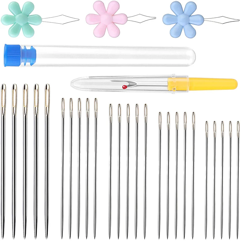 

Imzay 25 Pcs Sewing Needles Kit With 5 Different Sizes Hand Sewing Sharp Needles For Hand Quilting Sewing Repair Embroidery