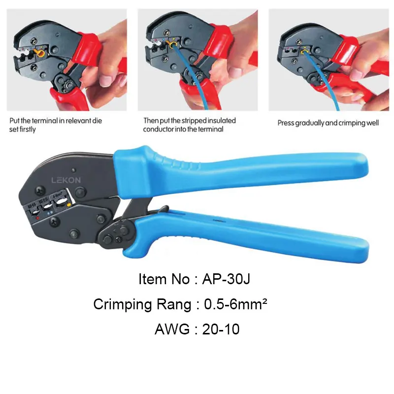 

AP-30J EUROPE STYLE RATCHET Crimping Tools New Generation Crimping Plier Multi Hand Tools Energy Saving Wire Crimper Tool