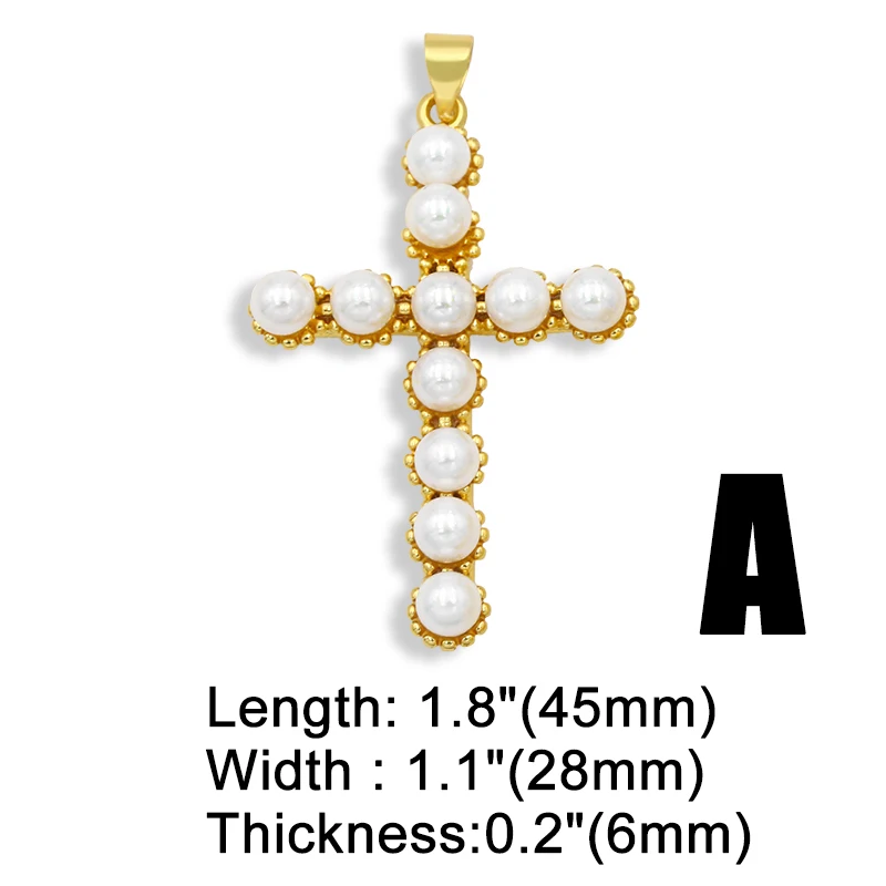 OCESRIO DIY Радужный маленький жемчужный крест Подвеска для женщин ювелирные изделия