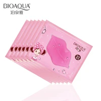 bioaqua 10pcs skin care crystal collagen lip mask moisture essence lip care pads anti ageing wrinkle patch pad gel for makeup