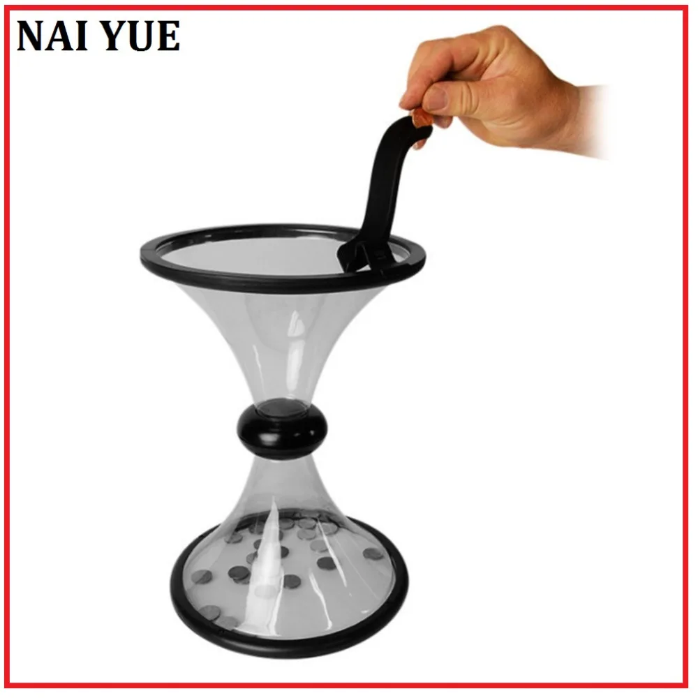 NAI YUE Pressure Relieving Vortex Bank Watch Money Defy Gravity Circling Around When Saving Loose Coins Funnel Shape Piggy Bank