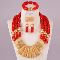 original nigerian wedding coral beads costume necklace african coral necklace jewelry set c21 25 05