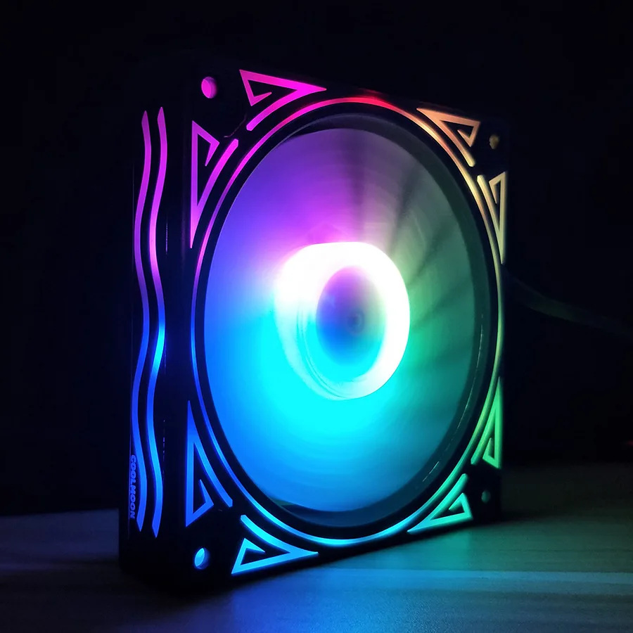 Волновой вентилятор RGB 12 см шасси Настольный компьютера тихий симфоний цветной