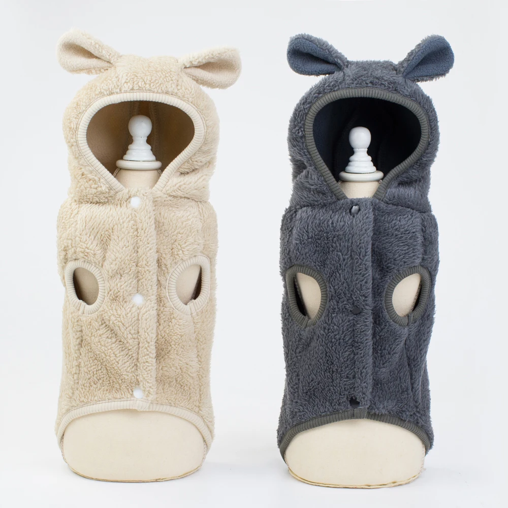 Новинка Зима 2019 Флисовая теплая куртка с капюшоном для собак одежда маленьких