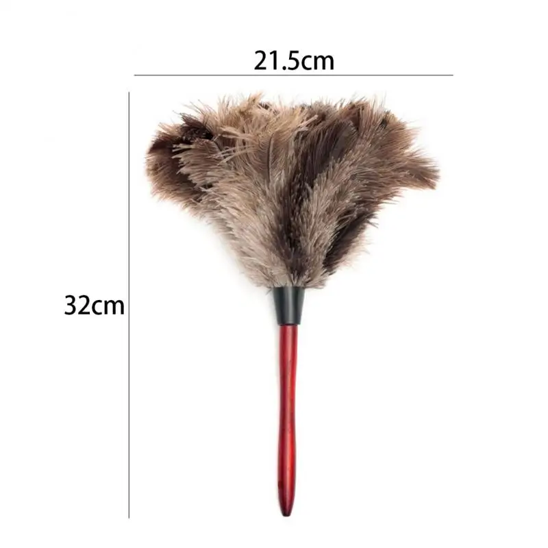 Buy NEW Anti-static Ostrich Feather Fur Wooden Handle Brush Duster Dust Cleaning Tool Household Tools Product on