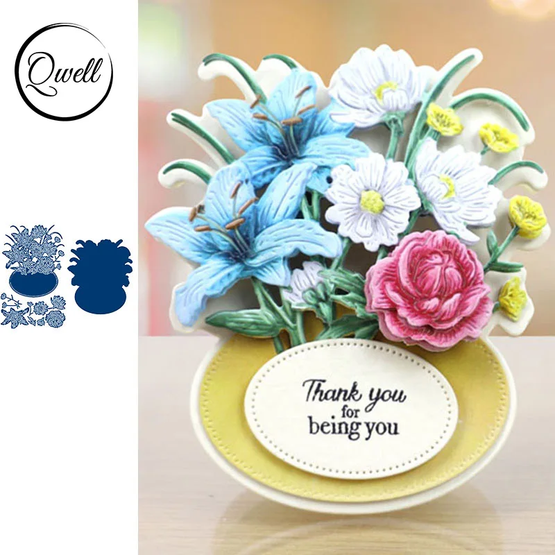 Металлические режущие штампы QWELL для скрапбукинга и создания карт тиснение