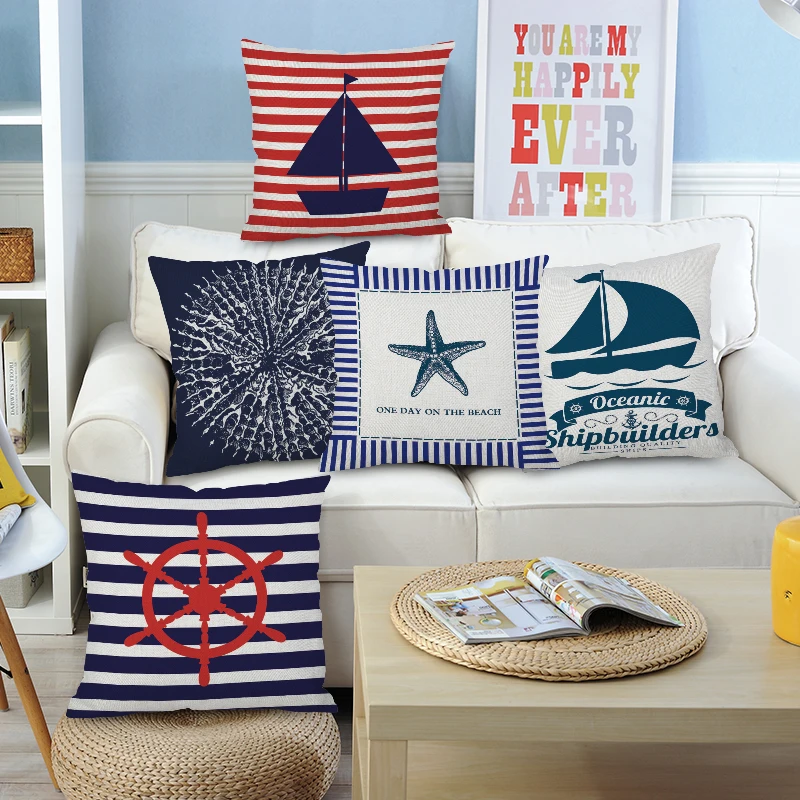 Чехлы для подушек морских Вояджеров и Парусников якорь руль подводной жизни