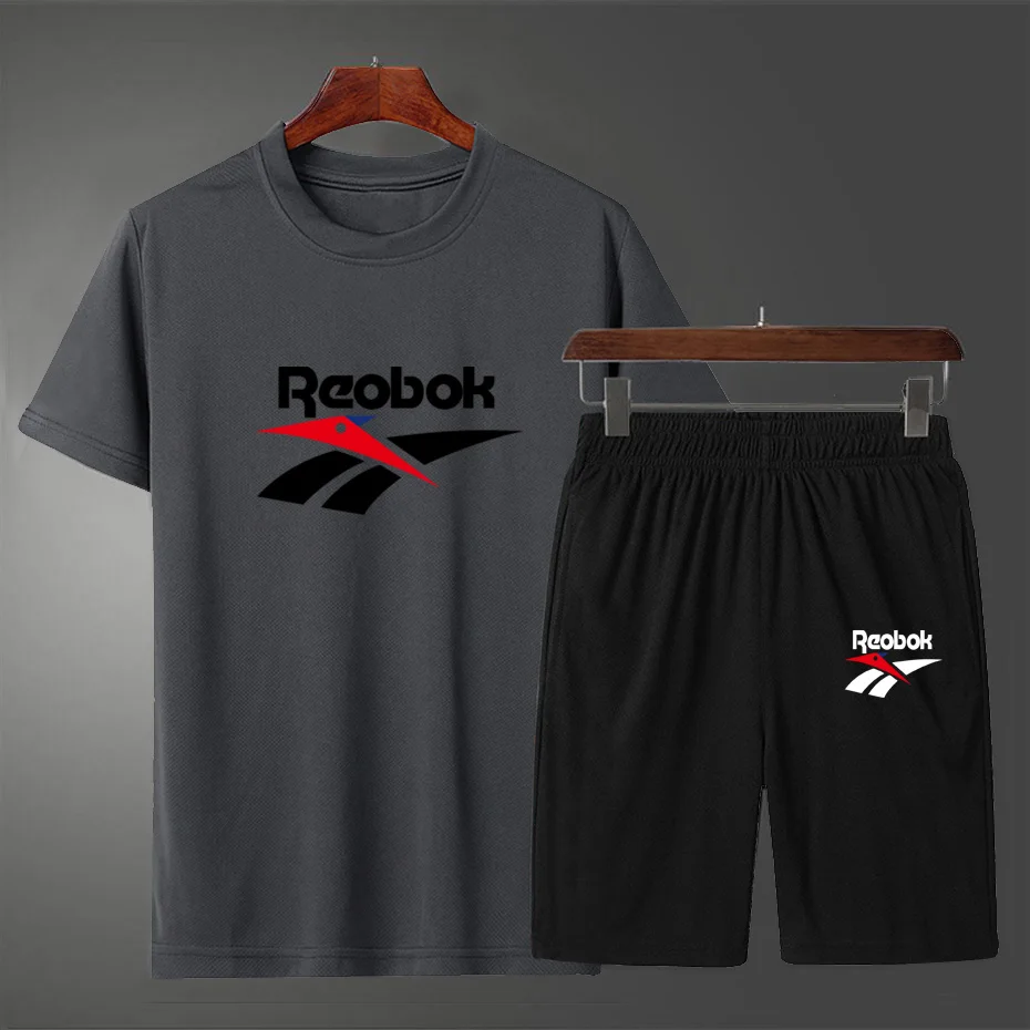 

2021Summer New Brand 2 Piece Sets Sportswear Men's Tracksuit T-shirts Shorts Set Two Piece Suit Beach Men's Short Sets Clothing