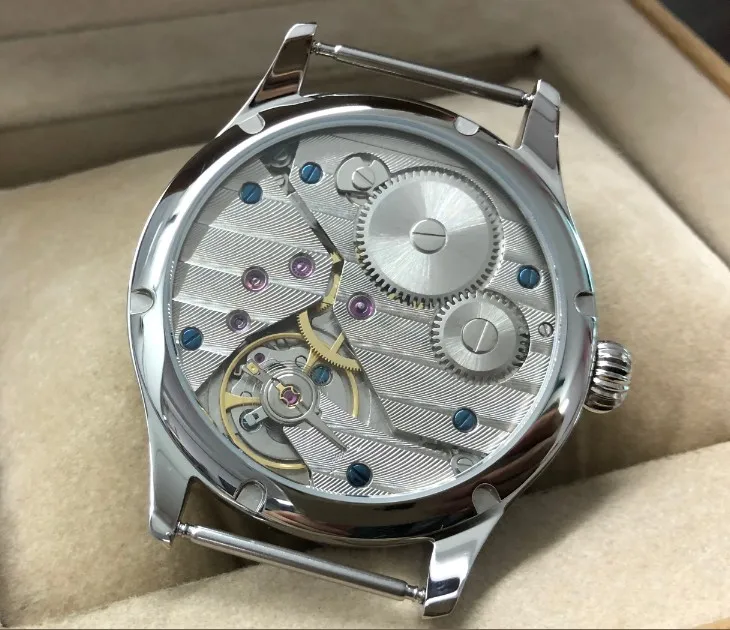 Сапфировое стекло или минеральное 44 мм PARNIS черный циферблат 6498/3621 механические