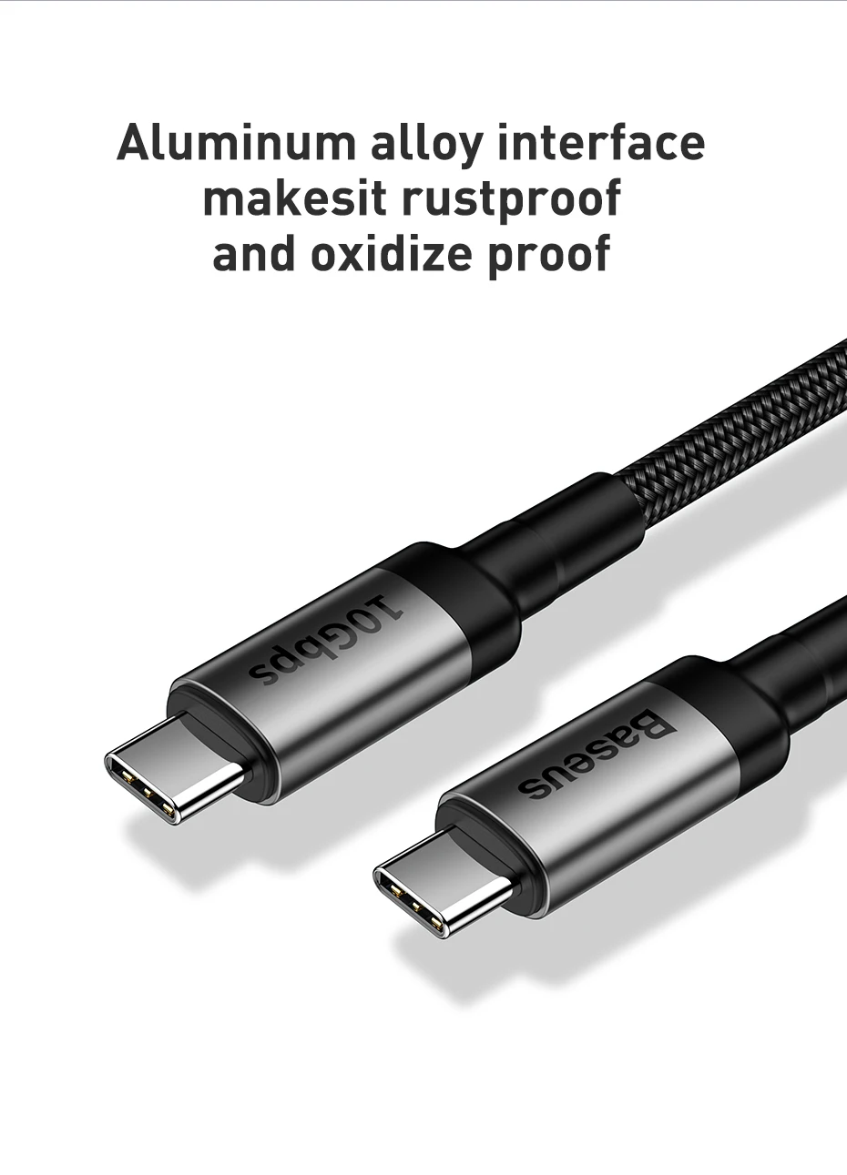 Baseus Кабель USB 3,1 type-C-USB C для MacBook 100 Вт PD Quick Charge 4,0 3,0 для samsung Note 10 S10 USBC USB-C шнур зарядного устройства