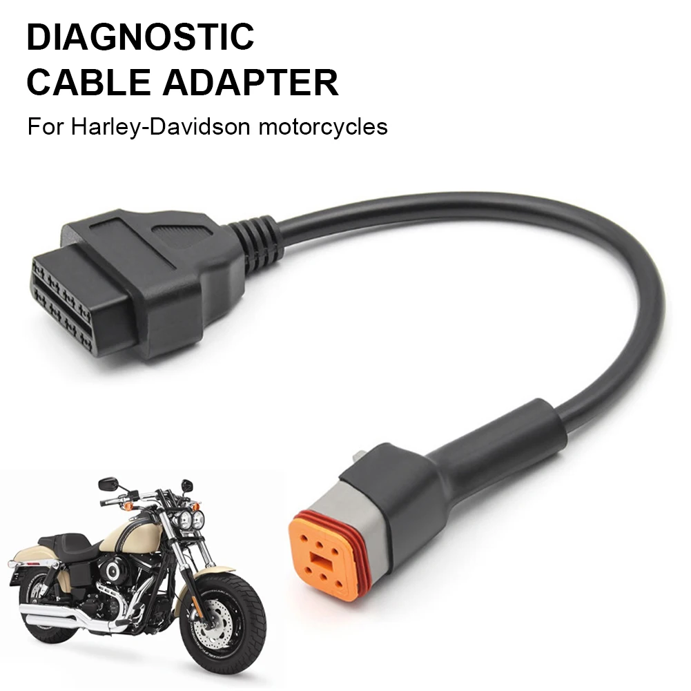

New Motorcycle 6Pin To OBD2 Adapter OBD2 Diagnostic Scanner Adapter Cable ELM327 OBD Scanner For Davidson Motorcycle Parts