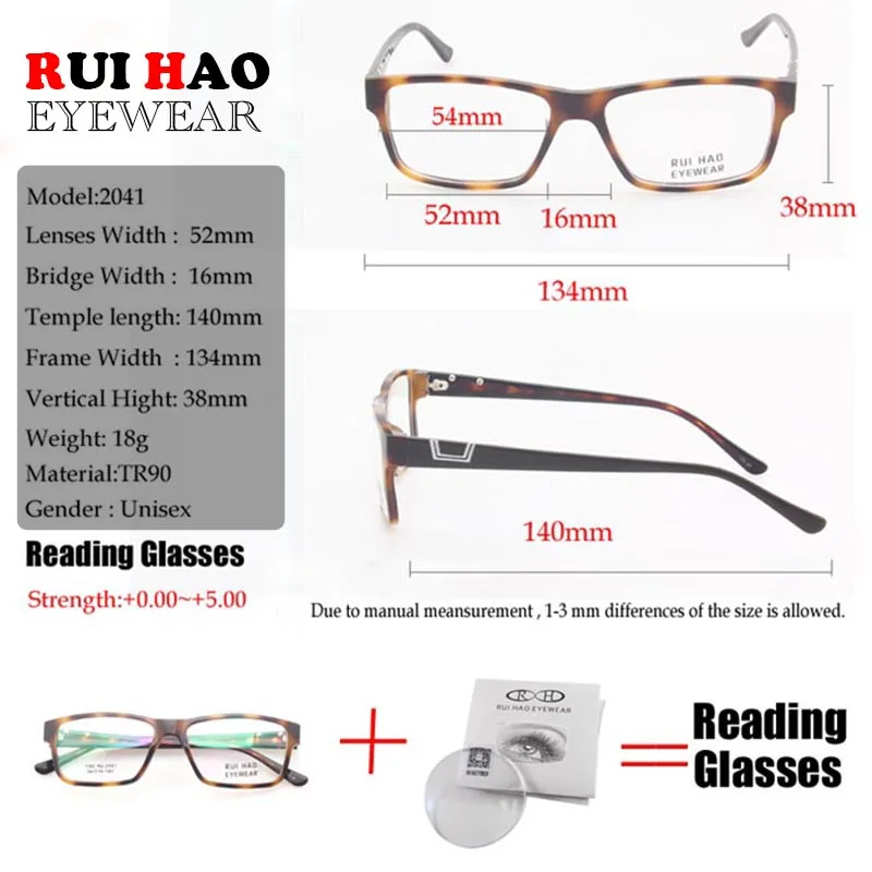 Очки для чтения с леопардовым принтом мужчин и женщин прозрачные