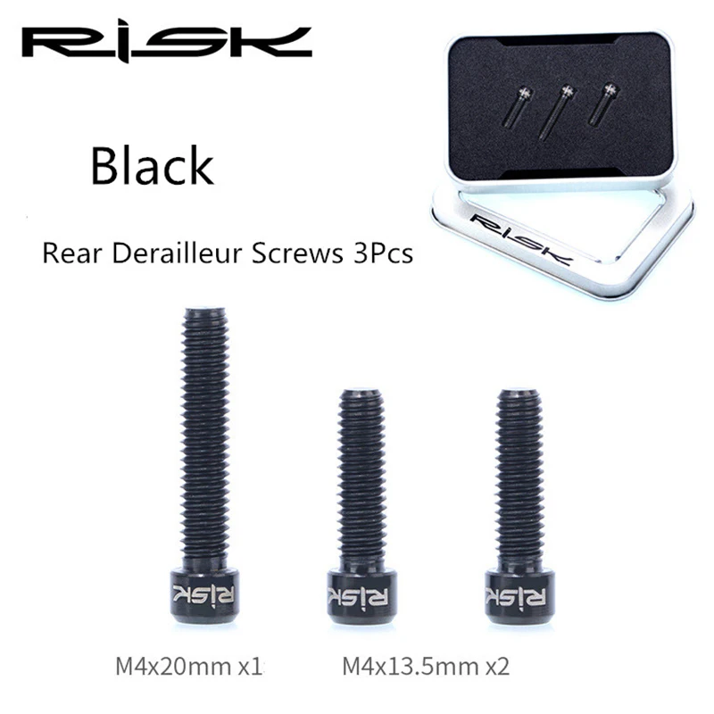 Risk 5 шт./лот M4* 13,5 мм M4 x 20 мм велосипедный переключатель винты TC4 болт из титанового сплава MTB горный велосипед передний и задний винт коробки передач