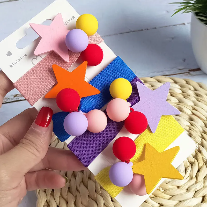 Резинка для волос в Корейском стиле Женская Простая цветная заколка со звездами