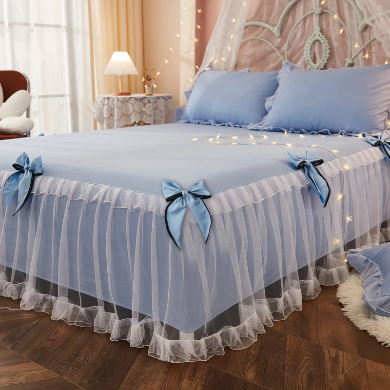 Комплект постельного белья из сетчатой ткани с бантом 3 шт./компл. | Дом и сад