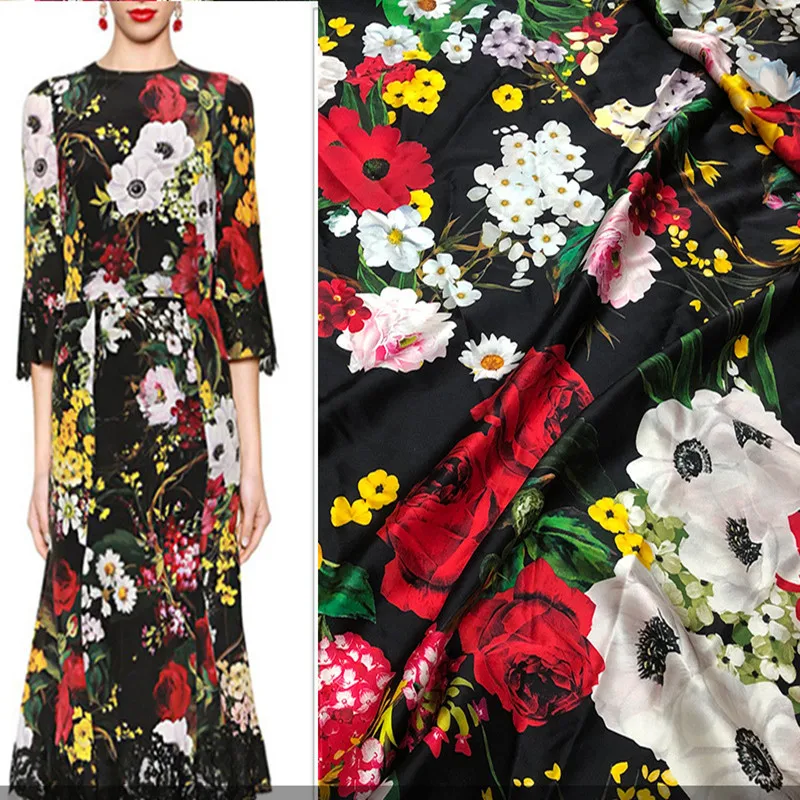 

European brand new digital printing fabrics, rich and elegant flowers, sewing fabric factories and shops are not out of stock