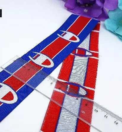 4cm blue 2 метра английские буквы, лента, ленточный ремень, используемый для одежды, сумки, головные уборы, шляпа, есть другой знак, символ, лента DIY ручной работы - Цвет: 4cm blue