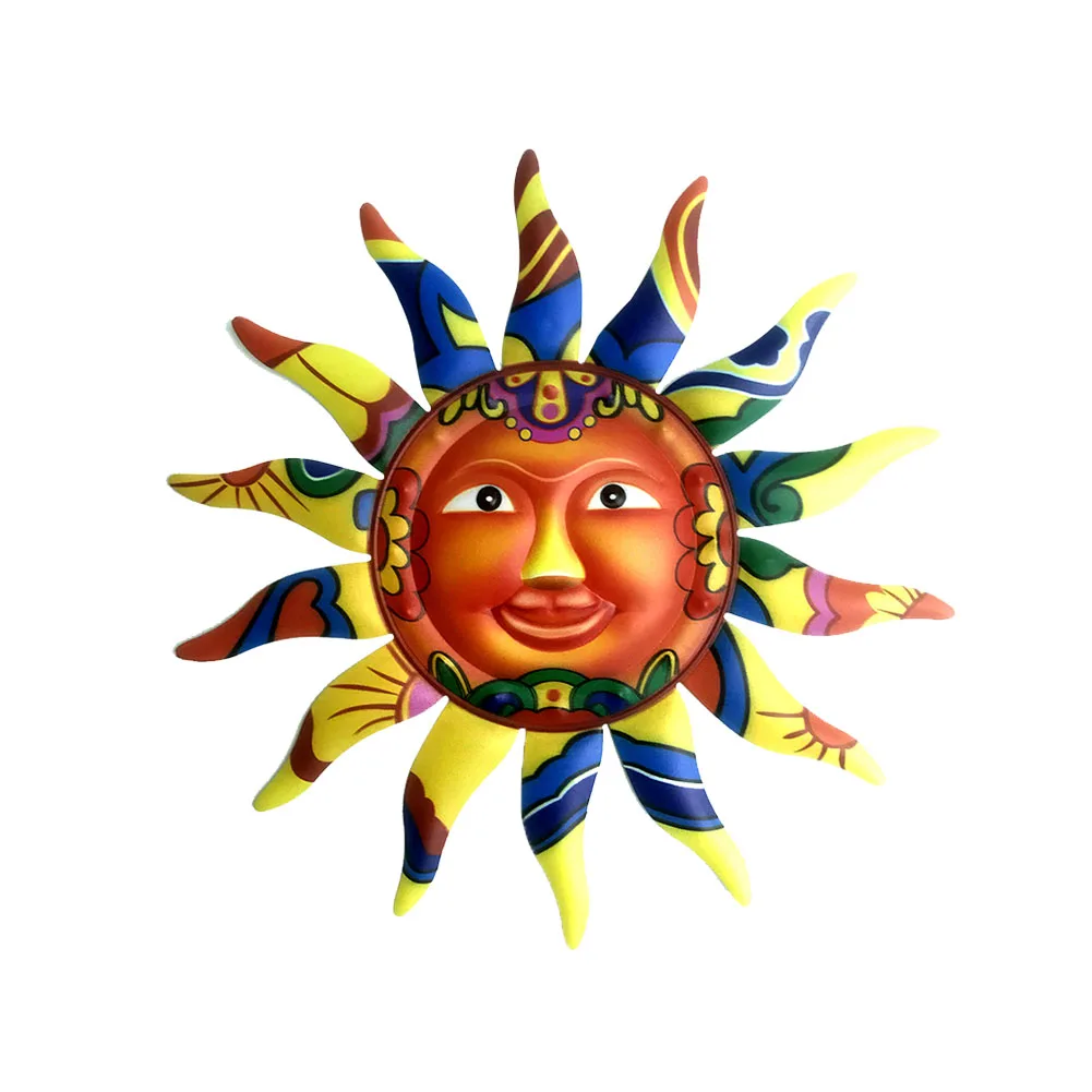 

3pcs/set Garden Indoor Craft Home Decor Wall Art Face Outdoor Easy Install Metal Sun Charming Hanging Iron Gift