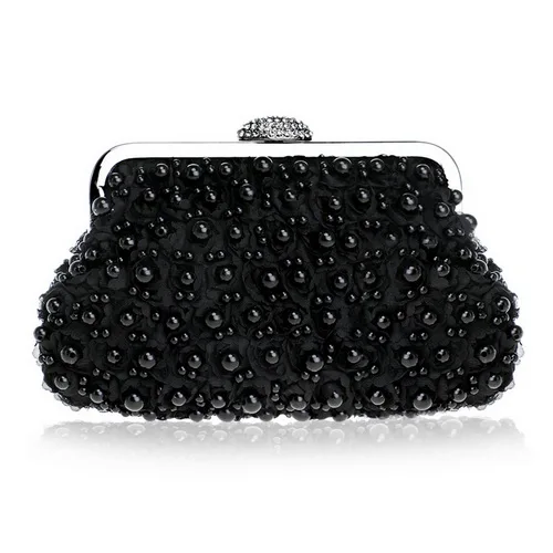 YM1008Black Клатч женские сумки из бисера вечерние сумки жемчужные вечерние сумки shell формы Свадебные Вечернее платье кошелек сумки для свадьбы/Вечеринки - Цвет: YM1008Black