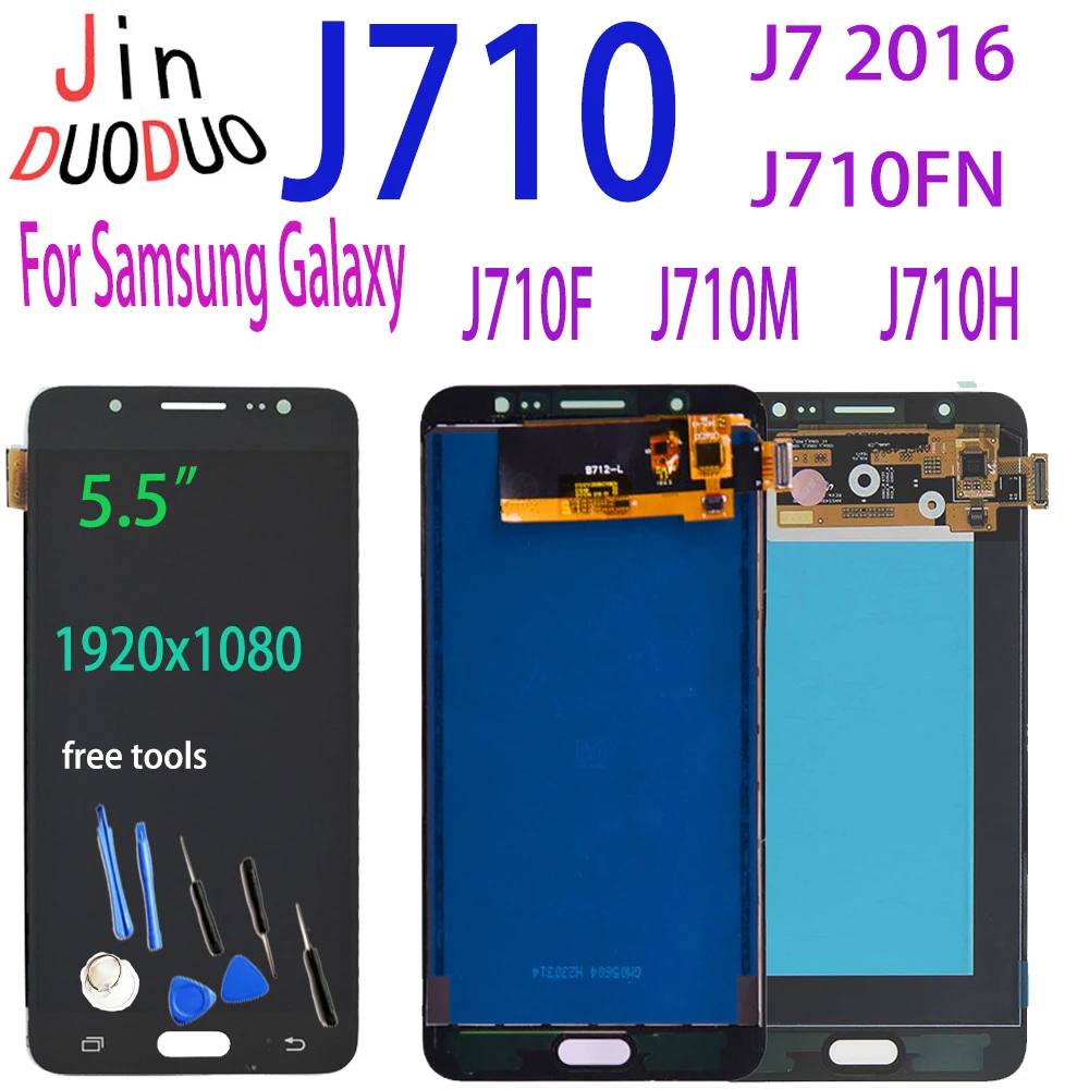 

5.5"Amoled For Samsung Galaxy J7 2016 LCD Display Touch Screen Digitizer For Samsung J710 LCD Replacement J710FN SM-J710F J710M