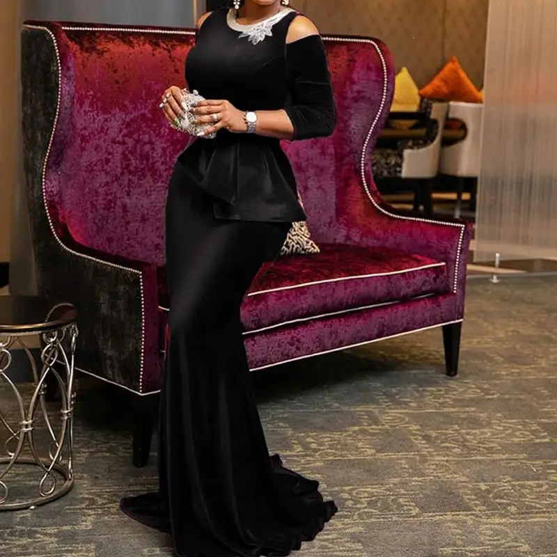 Вечерние женские платья больших размеров ретро Элегантное Длинное платье с