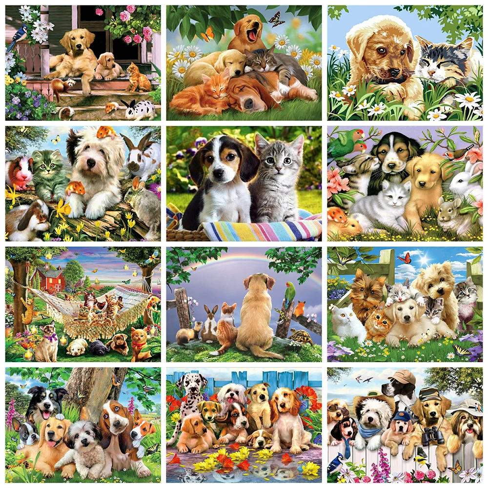 

HUACAN полноформатная алмазная живопись 5d собака мозаика сад рукоделие DIY Алмазная вышивка Животные вышивка настенное искусство